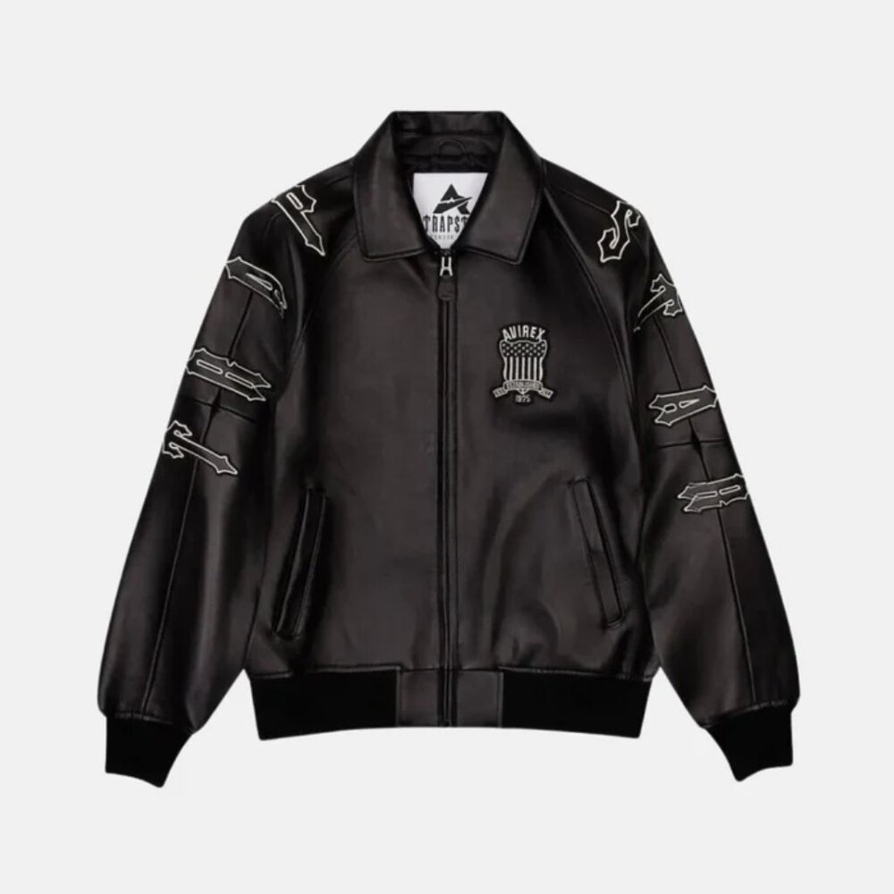 Urban Fever AVIREX x Trapstar Icon LDN Leather Jacket – Black